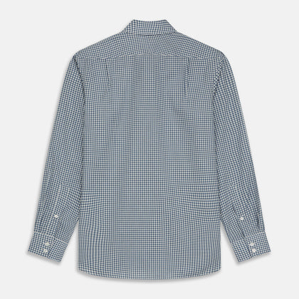 Blue Multi Check Tailored Fit Shirt with Kent Collar and 2-Button Cuffs Image 5