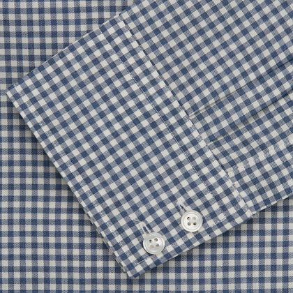 Blue Multi Check Tailored Fit Shirt with Kent Collar and 2-Button Cuffs Image 4