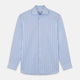 The Tonal Blue Glen Check Tailored Fit Shirt by Turnbull & Asser features a Kent collar and white buttons, crafted from fine Italian cotton poplin for a refined look. Displayed flat on a white background.