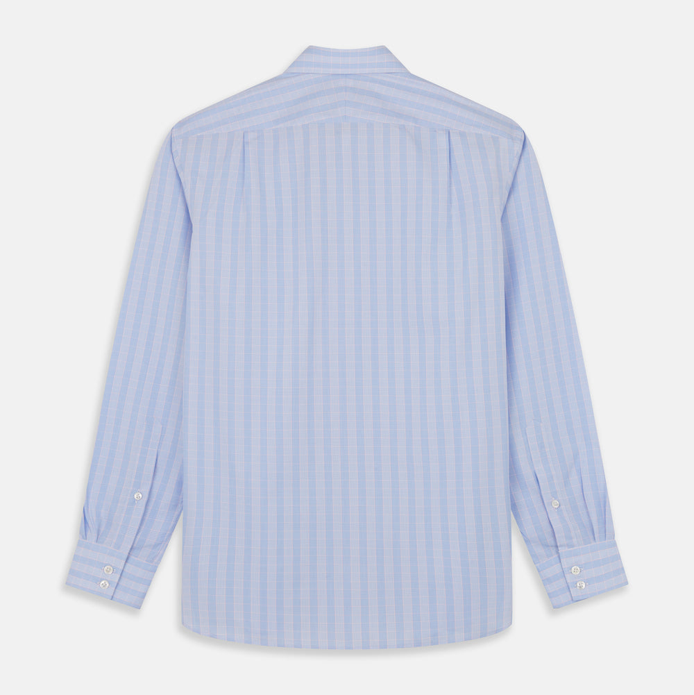 Turnbull & Asser Pink and Blue Glen Check Tailored Fit Shirt with a Kent Collar, laid flat on a white background.