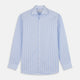 The Turnbull & Asser Tonal Blue Stripe Tailored Fit Shirt with Kent Collar features long sleeves and a button-up front, shown laid flat against a white background.