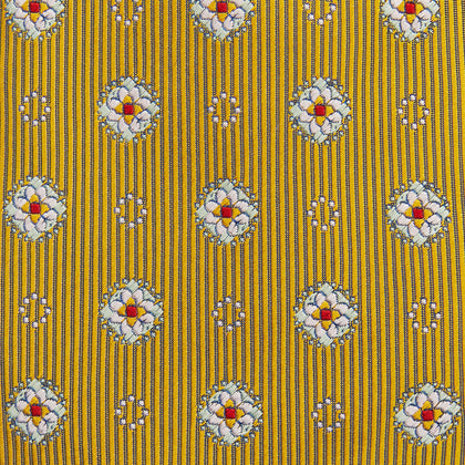 Yellow Multi Floral Motif Silk Tie Image 2