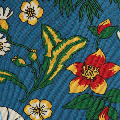 Teal Wildflower Printed Silk Tie Image 2