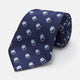 The Turnbull & Asser Navy Multi Circle Silk Tie showcases overlapping light blue and white rings on navy silk—a stylish choice to elevate bold shirts or bring visual interest to your summer look.