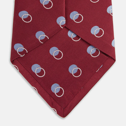 Red Multi Circle Silk Tie Image 3