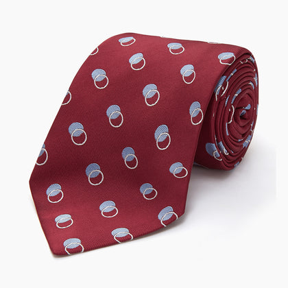 Red Multi Circle Silk Tie Image 4