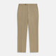 Turnbull & Asser's Taupe Classic Chino Manson Trouser, tailored in Italy from stretch cotton, features a button and zip closure, front pockets, and a straight-leg fit. Shown in taupe on a white background.