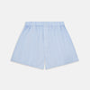 View 1 of product Turnbull & Asser Mid Blue Micro-Check Cotton Boxer Shorts, featuring an elastic waistband and breathable fabric, displayed on a plain white background.
