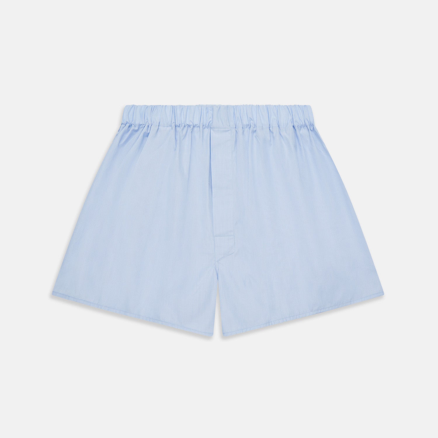View 1 of product Turnbull & Asser Mid Blue Micro-Check Cotton Boxer Shorts, featuring an elastic waistband and breathable fabric, displayed on a plain white background.