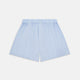 Turnbull & Asser Mid Blue Micro-Check Cotton Boxer Shorts, featuring an elastic waistband and breathable fabric, displayed on a plain white background.