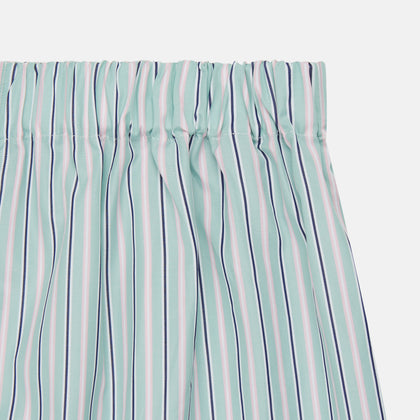Green, Navy & Pink Stripe Cotton Boxer Shorts Image 1