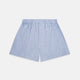 Turnbull & Asser Blue, Purple & Green Check Cotton Boxer Shorts with an elastic waistband, shown flat on a white background. The check pattern offers a classic look—ideal for those who value luxury underwear.