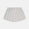 View 1 of product Turnbull & Asser Yellow Multi Stripe Cotton Boxer Shorts feature a lightweight cotton fabric, elastic waistband, and vertical blue, yellow, and white stripes—ideal men's underwear for everyday comfort.