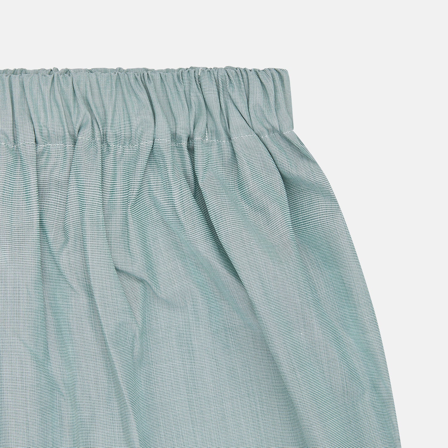 View 2 of product Plain green, loose-fitting men's boxer shorts by Turnbull & Asser, made from luxury cotton with an elastic waistband, displayed flat on a white background.