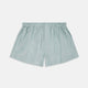 Plain green, loose-fitting men's boxer shorts by Turnbull & Asser, made from luxury cotton with an elastic waistband, displayed flat on a white background.