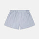 Turnbull & Asser Navy & Blue Stripe Cotton Boxer Shorts feature a white base with light blue and navy pinstripes and an elastic waistband for added comfort.