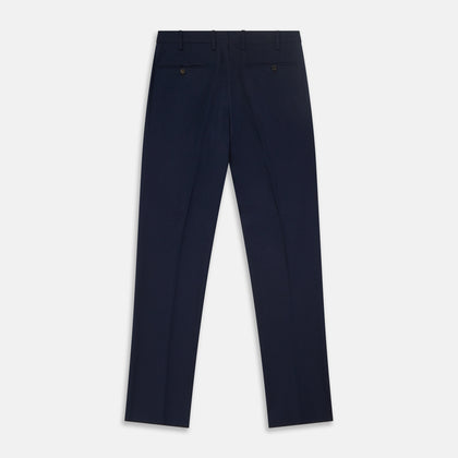 Navy Front Pleated Gerry Trouser Image 2