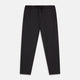Turnbull & Asser Charcoal Tailored Drawstring Trousers in wool flannel, featuring an elastic waistband, straight legs, and side pockets, shown laid flat on a white background.