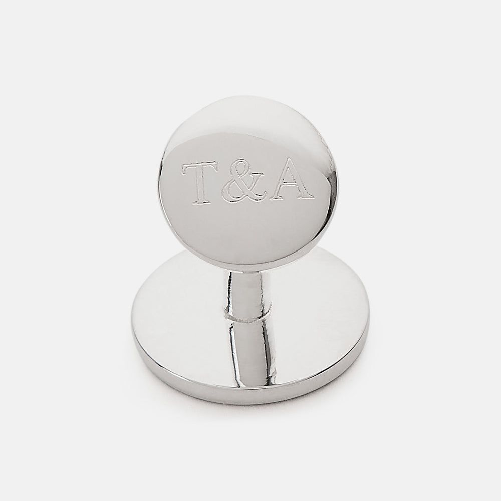 Turnbull & Asser Light Green Sterling Silver Cufflinks feature a geometric pattern with a central square design, making them a refined choice for men's accessories. Shown against a plain white background.