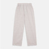 View 7 of product The Turnbull & Asser Red Multi Check Cotton-Cashmere Modern Pyjama Set, made in England, features a long-sleeve button-up shirt and pants in red and gray plaid with dark piping, crafted from soft Italian cotton-cashmere.