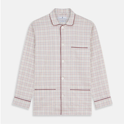 Red Multi Check Cotton-Cashmere Modern Pyjama Set Image 4