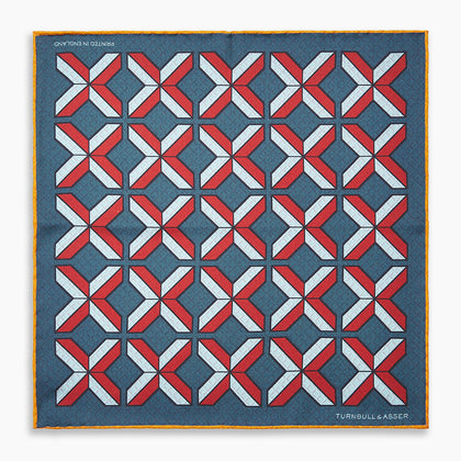 Red Multi Crosses Double-Faced Silk Pocket Square Image 3