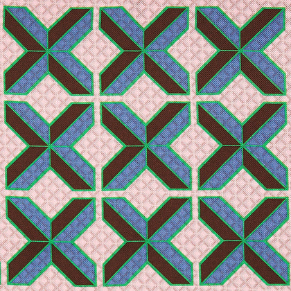 Pink Multi Crosses Double-Faced Silk Pocket Square Image 1