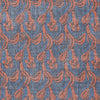 View 2 of product The Turnbull & Asser Navy Multi Camo Birds Wool Twill Pocket Square features a colorful camo bird pattern on navy wool twill with multicolor borders and a geometric edge design. Made in Italy.