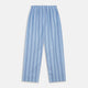 Turnbull & Asser Blue Multi Stripe Cotton Pyjama Trousers feature vertical navy and white stripes, a contemporary fit, and an elastic waistband, shown flat on a white background.