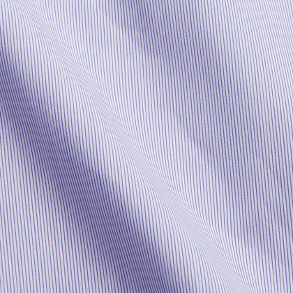 Purple Hairline Stripe Regular Fit Twill Shirt with T&A Collar and Double Cuffs Image 3