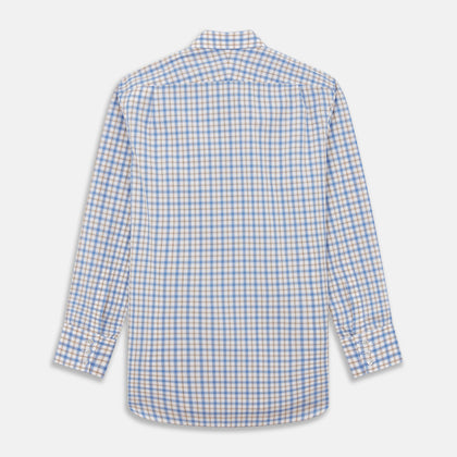 Blue Multi Check Regular Fit Shirt with T&A Collar and 3 Button Cuffs Image 4