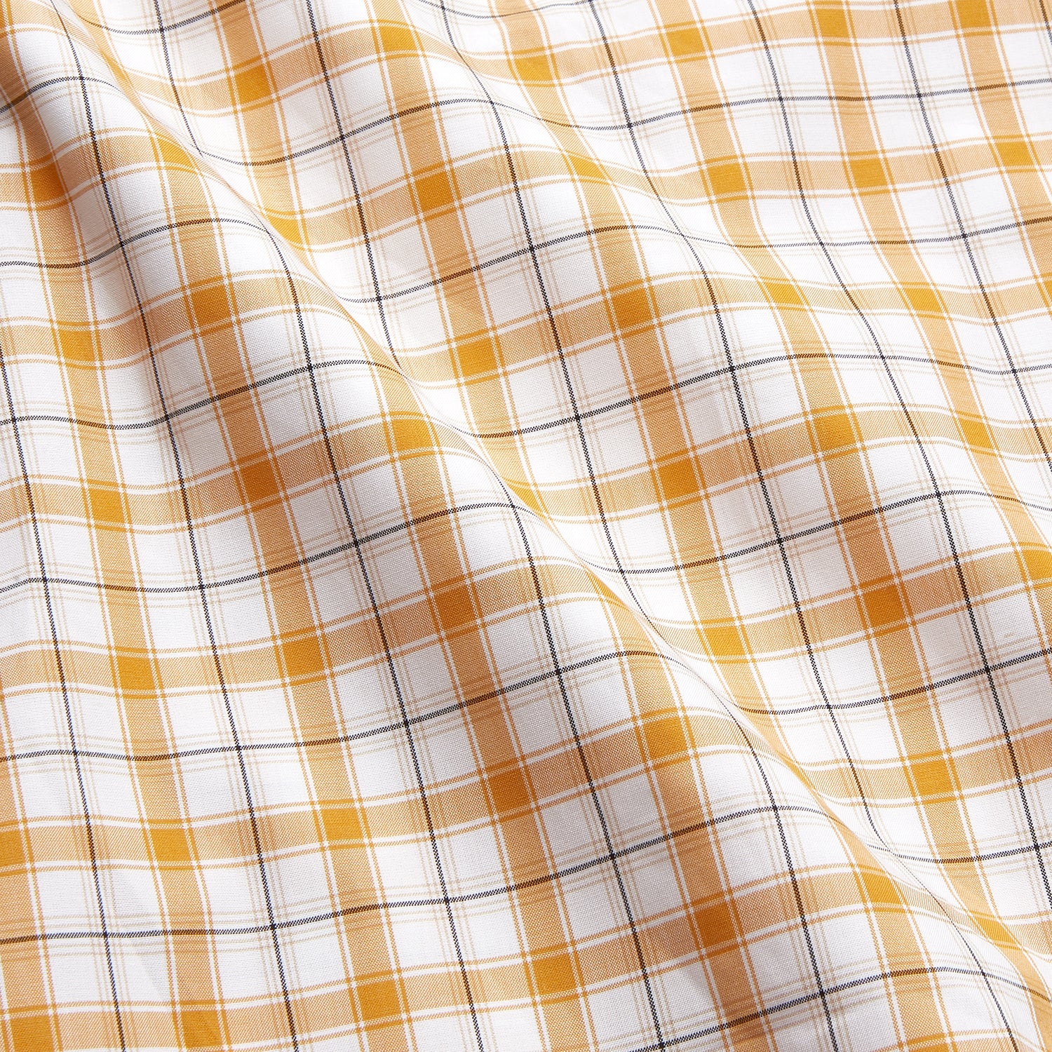 View 4 of product The Orange Multi Check Regular Fit Shirt by Turnbull & Asser features a T&A collar, 3 button cuffs, and a classic button-up design in Italian cotton, displayed on a plain white background.