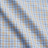 View 4 of product Turnbull & Asser Blue, Orange & Navy Check Regular Fit Shirt features a T&A collar and 3 button cuffs, made from Italian cotton poplin, shown flat on a white background.