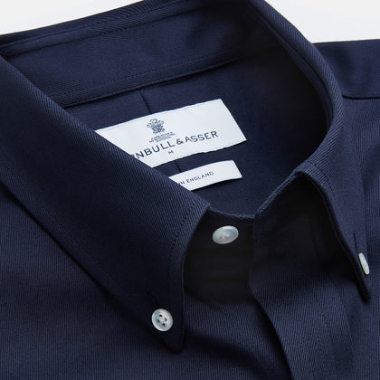 Navy Weekend Fit Shirt with Dorset Collar and 1 Button Cuffs Image 1