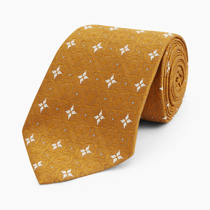 Orange Multi Neat Silk Tie Image 4