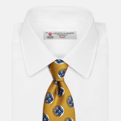 Gold Shadow Spot Printed Silk Tie Image 1