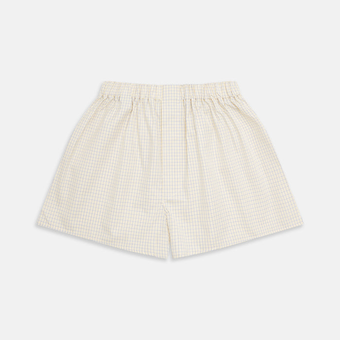 Yellow and Blue Check Cotton RE-PURPOSE Godfrey Boxers