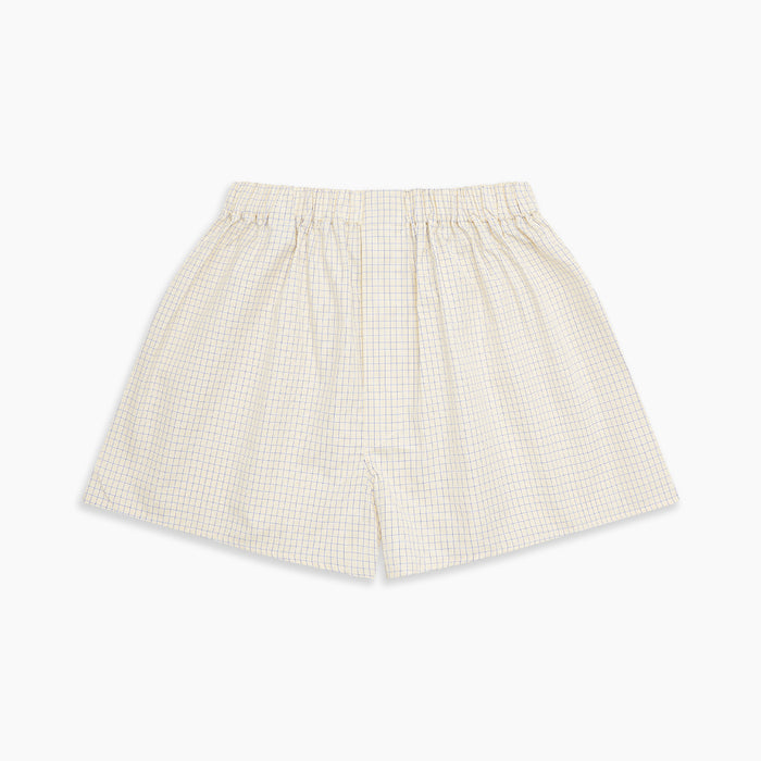 Yellow and Blue Check Cotton RE-PURPOSE Godfrey Boxers Image 2