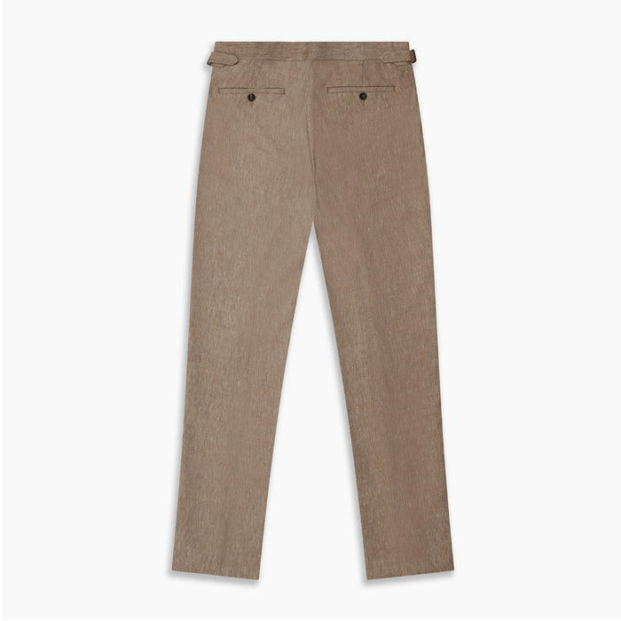 Beige Wool and Linen Blend Jonathan Trouser Image 2