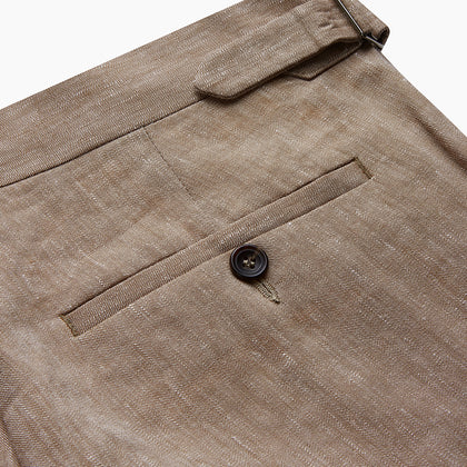 Beige Wool and Linen Blend Jonathan Trouser Image 1