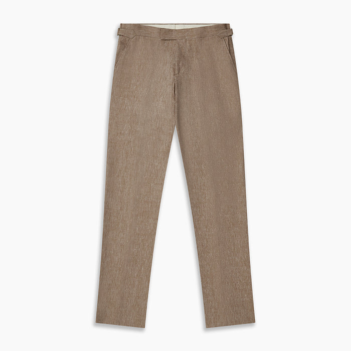 Beige Wool and Linen Blend Jonathan Trouser Image 3