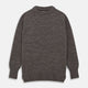 The Turnbull & Asser Fallow Wool and Cotton Blend Lewis Guernsey Jumper is a plain, long-sleeved dark gray knit with ribbed crew neck, cuffs, and hem, shown laid flat on a white background.