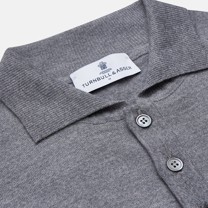 Grey Merino Wool Cecil Rugby Polo Shirt Image 1