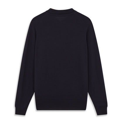 Navy Merino Wool Cecil Rugby Polo Shirt Image 2