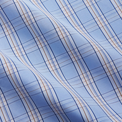 Pale Blue Multi Check Cotton Sussex Nightshirt Image 2