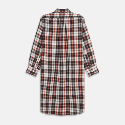 Black Multi Check Linen Blend Sussex Nightshirt Image 3