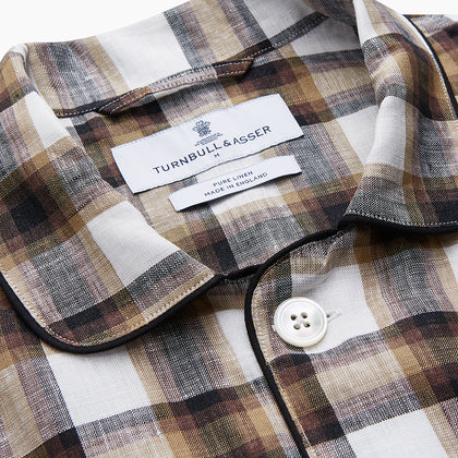 Brown Multi Check Linen Hyde Pyjama Set Image 3
