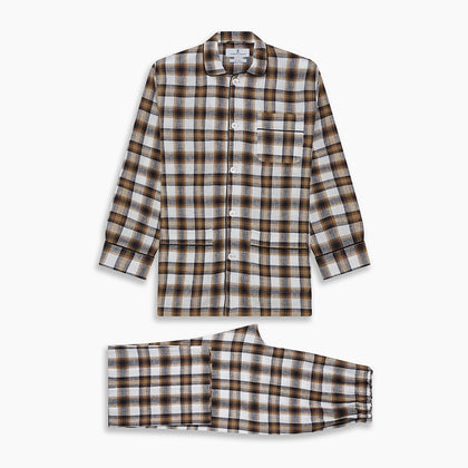 Brown Multi Check Linen Hyde Pyjama Set Image 5