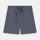 Turnbull & Asser Navy Motif Cotton and Silk Blend Duffield Pyjama shorts feature an all-over white polka dot pattern and a drawstring waist, shown laid flat on a white background.