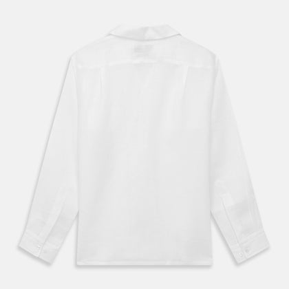 White Linen Holiday Fit Winnington Shirt Image 4
